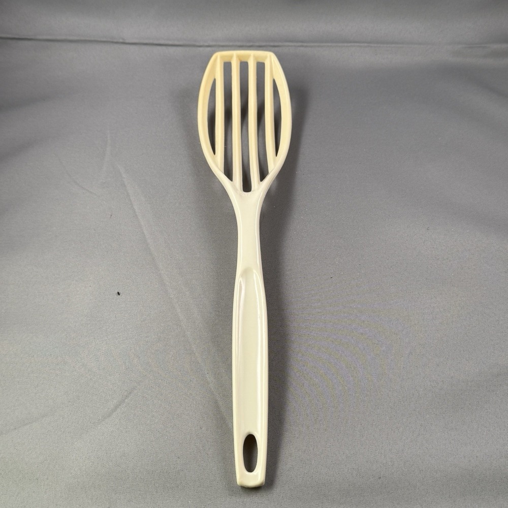 Vintage Foley Cream Plastic Slotted Spoon Mid‎ Century Kitchen Utensil USA